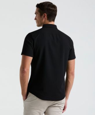 Men's Slim-Fit Stretch Solid Button-Down Seersucker Shirt