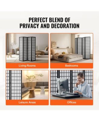 Room Divider, 4 Panel Japanese Folding Privacy Screen, Indoor Partition
