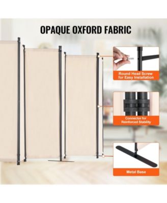 Room Divider, 6 Panel Folding Privacy Screen for Room Separation