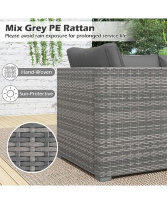 3 Piece Patio Sectional Sofa Set with Modular Cushioned Seating