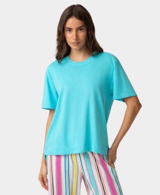 Women's Short-Sleeve Cotton Candied Boxy Pajamas Top