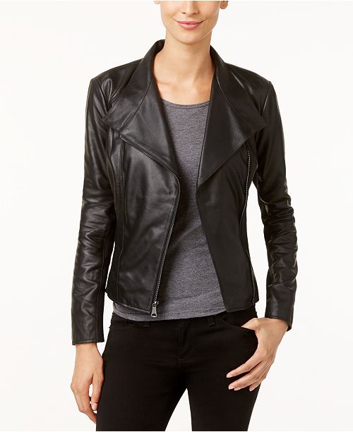 Marc New York Felix Leather Knit-Panel Moto Jacket ... (500 x 613 Pixel)