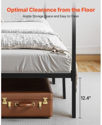 Full Size Canopy Bed Frame, Metal, Heavy Duty Steel Slats, Easy Assembly