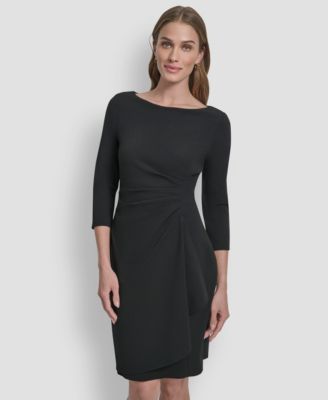 Women's 3/4-Sleeve Ruched Short Dress
