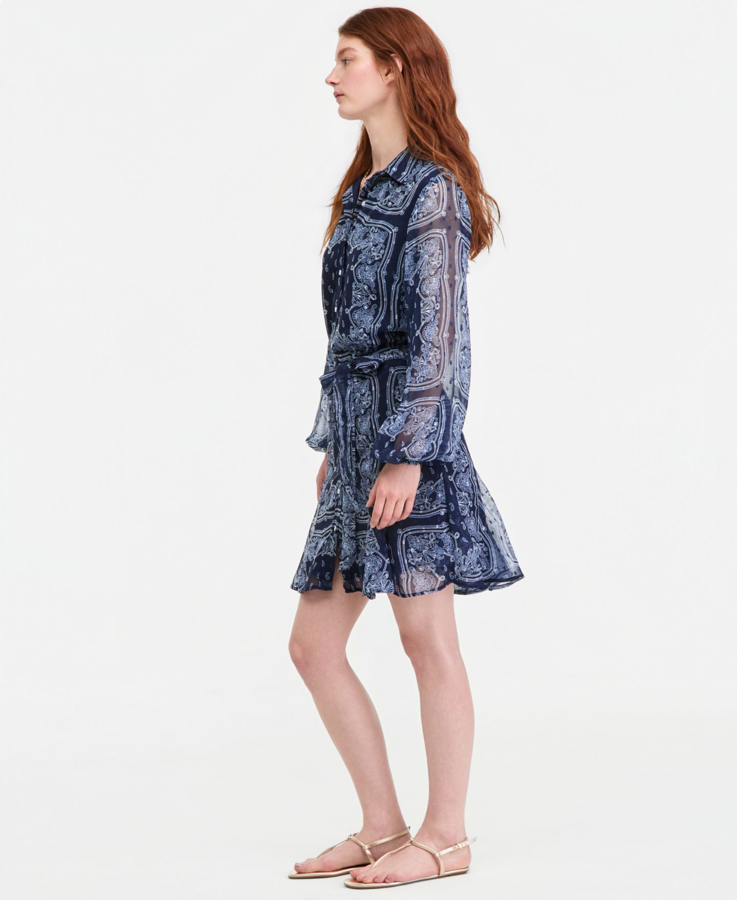 Женское платье On 34th Bandana-Print Tie-belt Shirtdress, цвет: Синий комбинированный — фото 2