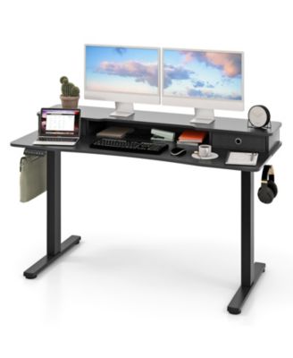 Adjustable Electric Standing Desk with 2 Drawers for Home Office