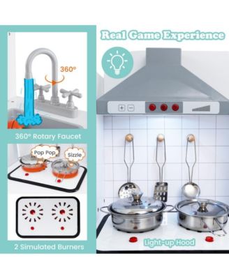 Kids Kitchen Playset 3 in 1 with Refrigerator and Washing Machine