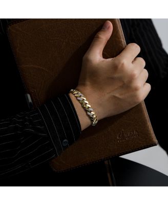 Radiant 14K Gold Plated CZ Pave Cuban Curb Link Bracelet