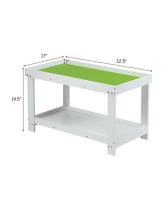 Multifunctional Wood Kids Activity Play Table with Storage Shelf