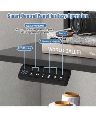  in Electric Standing Desk with 2 Fabric Drawers and Monitor Stand
