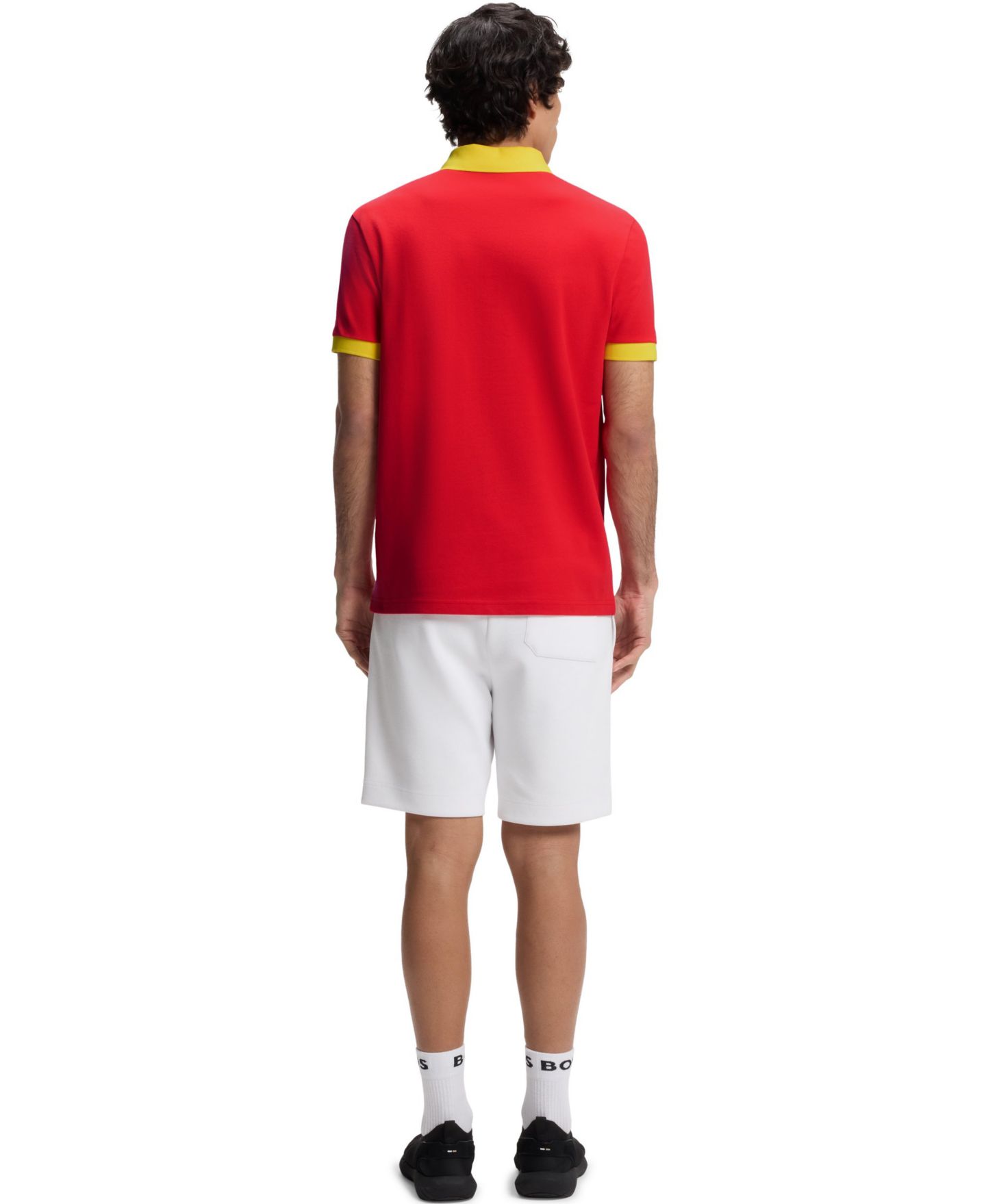 Мужское поло Hugo Boss Paddy Spain Country Flag Trim Polo Shirt, цвет: Красный — фото 2