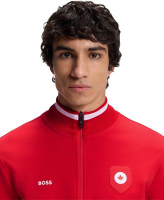 BOSS by Men's Cotton-Blend Canada Country-Flag Badge Sweatshirt