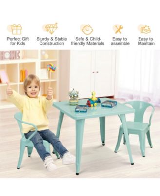 27 in Kids Square Steel Activity Table for Playroom and School