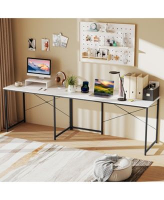 95 in 2-Person L-Shaped Reversible Computer Desk with Monitor Stand