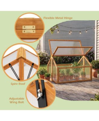 Wood Cold Frame Greenhouse with Openable Transparent Roof