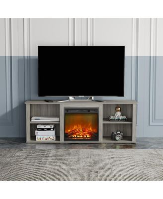 Modern Fireplace TV Stand for TVs up to 65" with 1400W Electric Fireplace