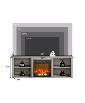 Modern Fireplace TV Stand for TVs up to 65" with Storage Media Console