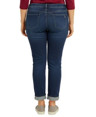 Women's Mid Rise Boyfriend Rolled Denim Jeans