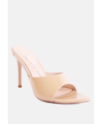 Womens Yule Ball Patent Faux Leather High Heel Sandals