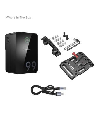 VB99 Pro Mini Rechargeable V-Mount Battery with 15mm Dual Rod Clamp Battery Plate