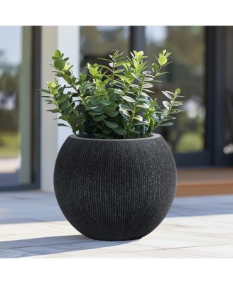 14.5" Round Bowl Plastic Planter, Mediterranean