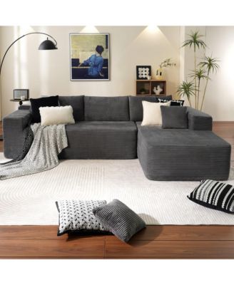 104" No Assembly Required Cloud Sectional Sofa, L-Shape Couch Chaise Lounge with Deep Seat and Wide Armrest for Living Room Bedroom