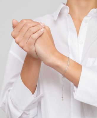 Cubic Zirconia Silver 3-Piece Bar Tennis Set