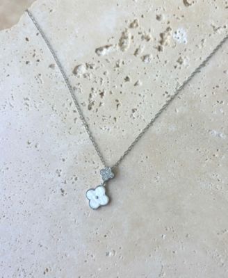 Mother of Pearl Silver 2-Piece Clover Set