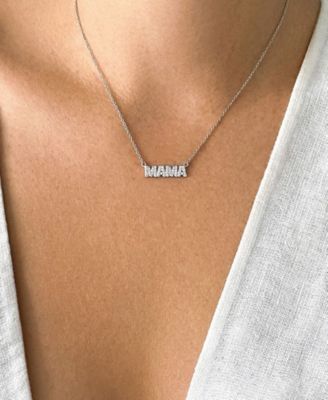 Silver 2-Piece Mama and Bar Necklace Set