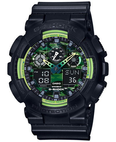 G-Shock Men's Analog-Digital Black Resin Strap Watch 55x51mm GA100LY-1A