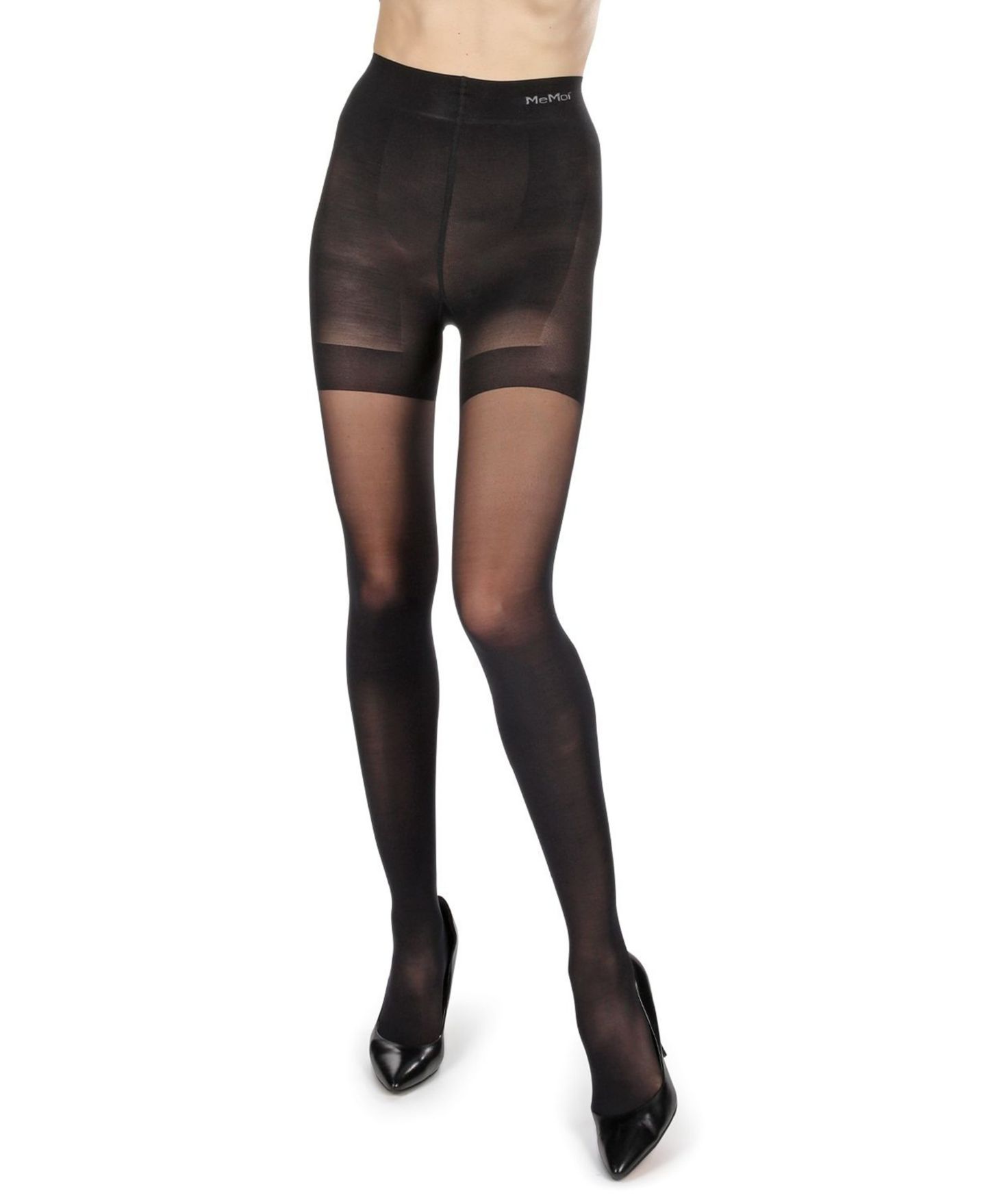 Женские колготки MeMoi Second Skin Power Shape 30 Semi Opaque Control Top Pantyhose, цвет: Чёрный — фото 2
