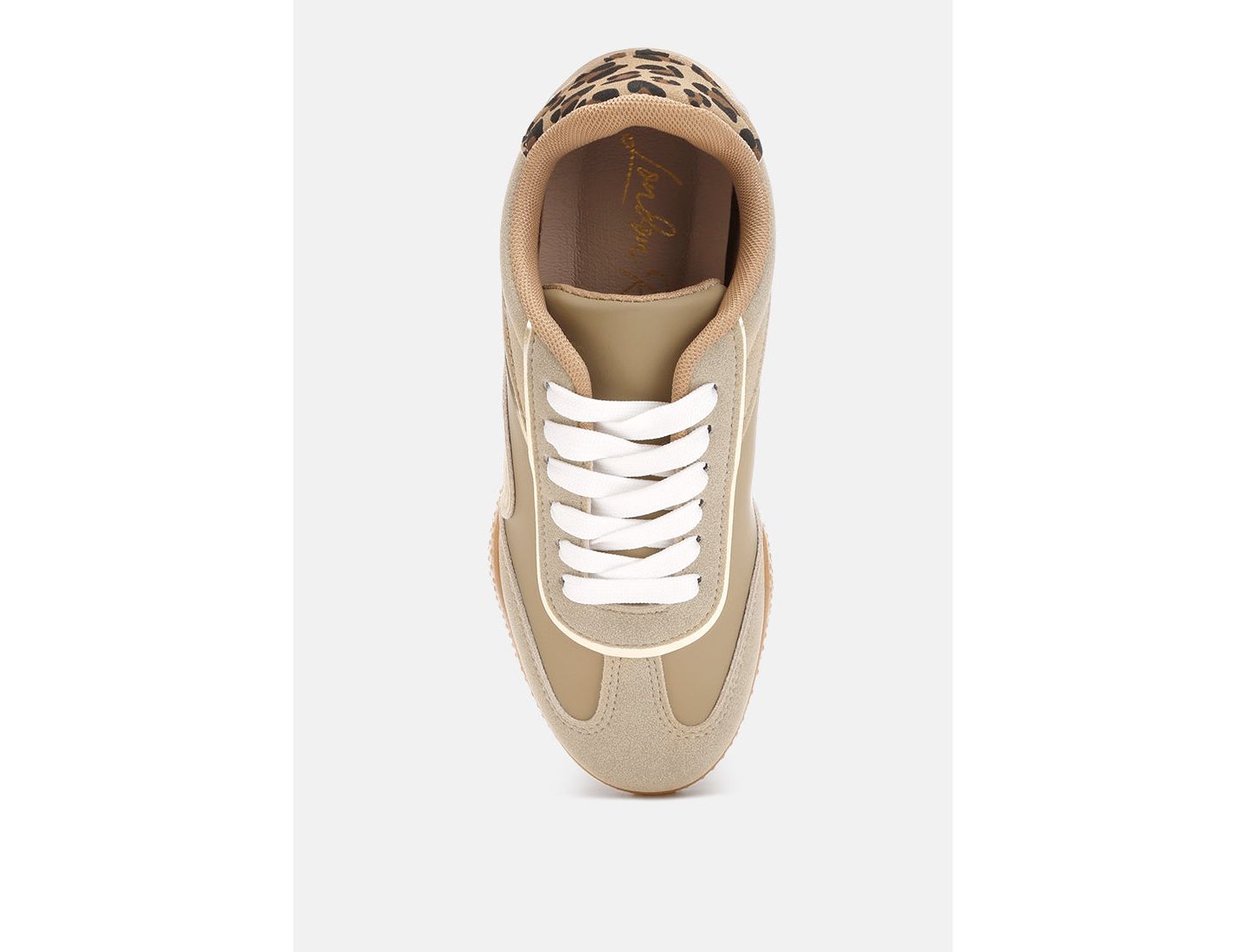 Женские кроссовки London Rag Zuccia Comfortable Lace-Up, цвет: Бежевая искусственная кожа — фото 3
