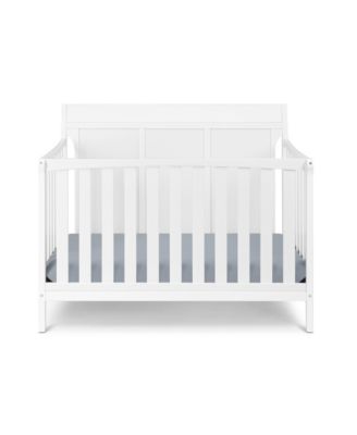 4 in 1 Modern Sleigh Convertible Crib White Solid Wood Adjustable Mattress Height