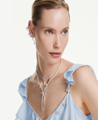 Ariana Grande x Drop Earrings, Mixed Cuts, Dragonfly, Multicolored, Rhodium Plated