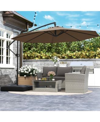 10 ft Offset Hanging Patio Cantilever Umbrella with Tilt