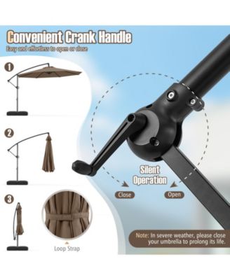 10 ft Offset Hanging Patio Cantilever Umbrella with Tilt