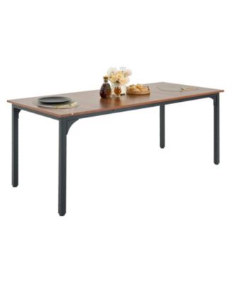 71in Rectangle Wood Farmhouse Dining Table for 6-8 People