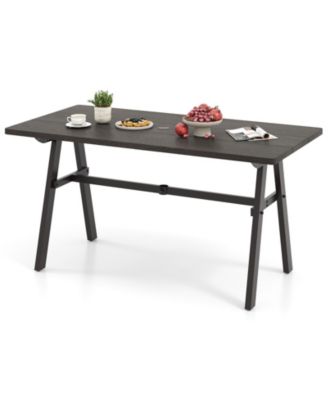 Outdoor Dining Table for Six with Umbrella Hole for Garden Use