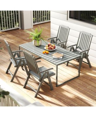 Foldable All Weather HDPE Patio Dining Chair with Armrests