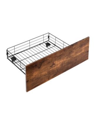 Queen Size Bed Frame with Storage Headboard, LED Lights and Charging Station, Platform Bed with 2 Drawers