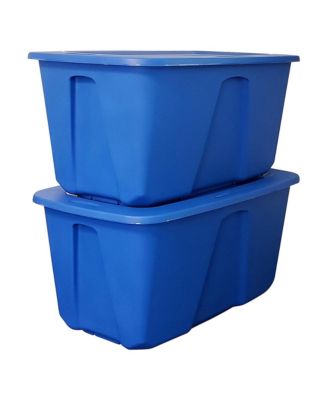 32 Gallon Standard Plastic Storage Container with Secure Lid, 2 Pack