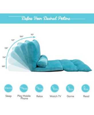 Floor Sofa Bed 6-Position Adjustable Sleeper Lounge Couch with 2 Pillows