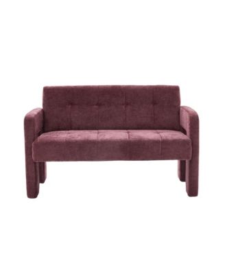 47" Chenille Small Loveseat Sofa, Compact 2 Seater Couch with Deep Seat and Dual Armrests, Upholstered Mini Sofa for Living Room, Apartment
