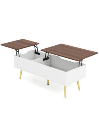 47 in Split Lift-Top Coffee Table with Hidden Compartments