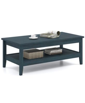47 in Farmhouse 2-Tier Cocktail Coffee Table with Thickened Top
