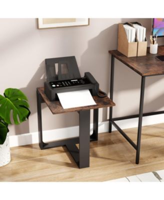 20 in Industrial Square End Table with T-Shaped Metal Base