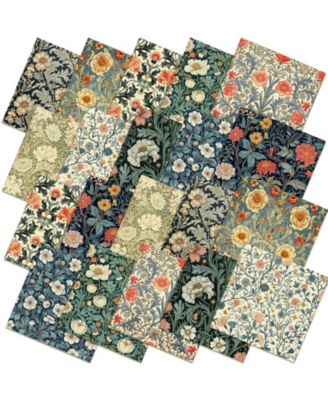 10 pcs 20"x20" William Morris Floral Quilting Fabric Fat Quarters Vintage Patchwork Sewing Craft