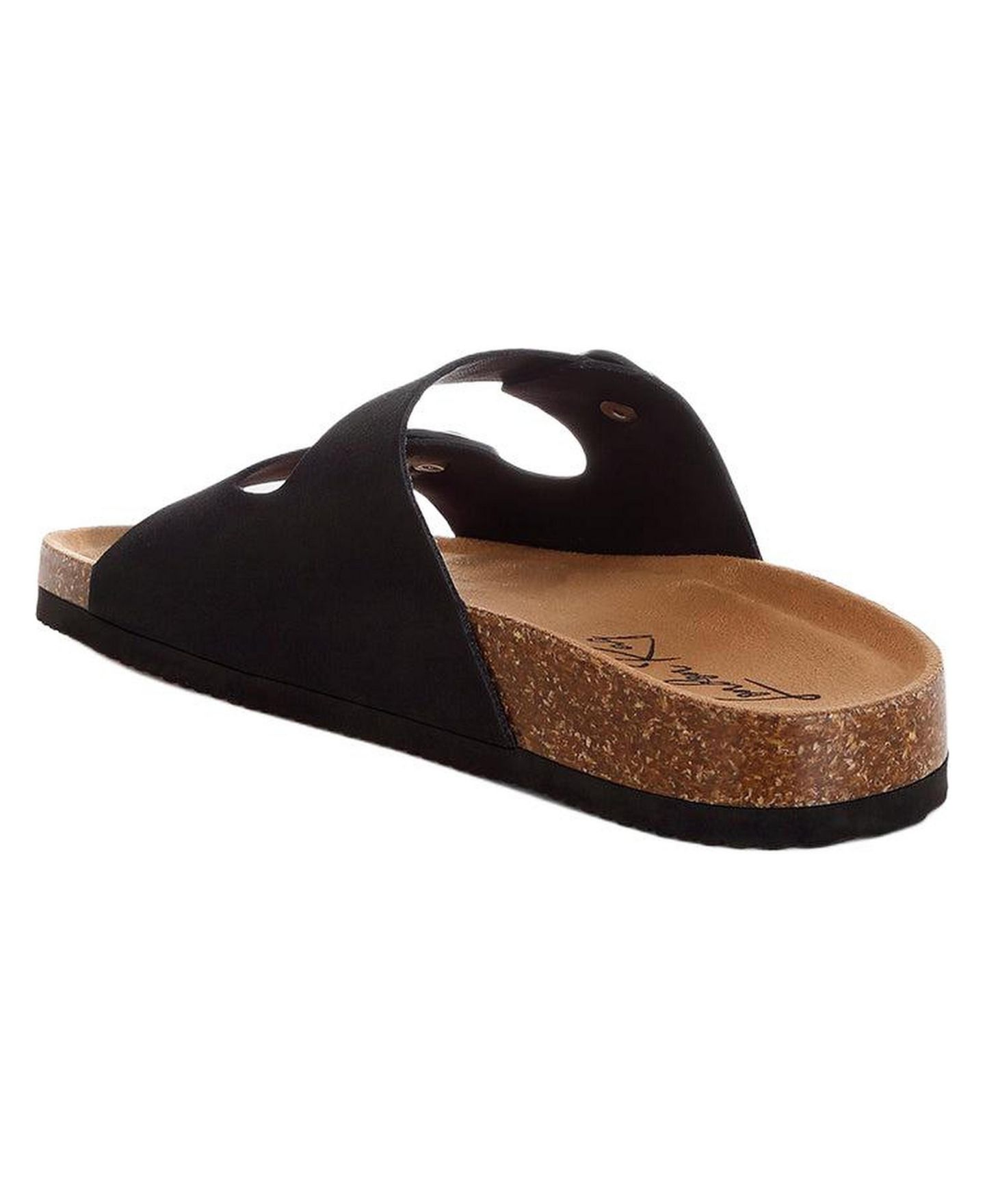 Женские сандалии London Rag Gloriosa The Double Strap Slide, цвет: Чёрный нубуковая искусственная кожа — фото 2