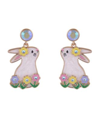 Easter Bunny and Flower Earrings