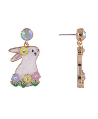 Easter Bunny and Flower Earrings